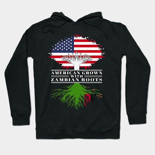 American Grown With Zambian Roots Us Zambia Flag Tree Hoodie by BramCrye